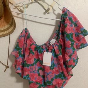 Sugarlips Pink Floral Off-Shoulder Top